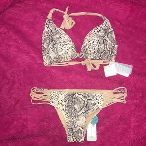 Luli Fama DD snake skin bikini TOP ONLY